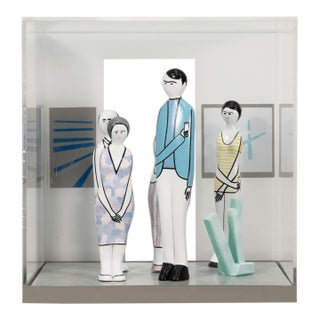 Guglielmo Gusella - A Gallery Opening, C. 1980s Mixed-Media Table Sculpture For Sale