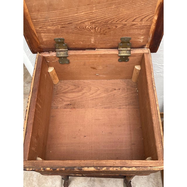 19th Century English Bamboo Sewing Box Side Table W Flared Legs For Sale - Image 9 of 14