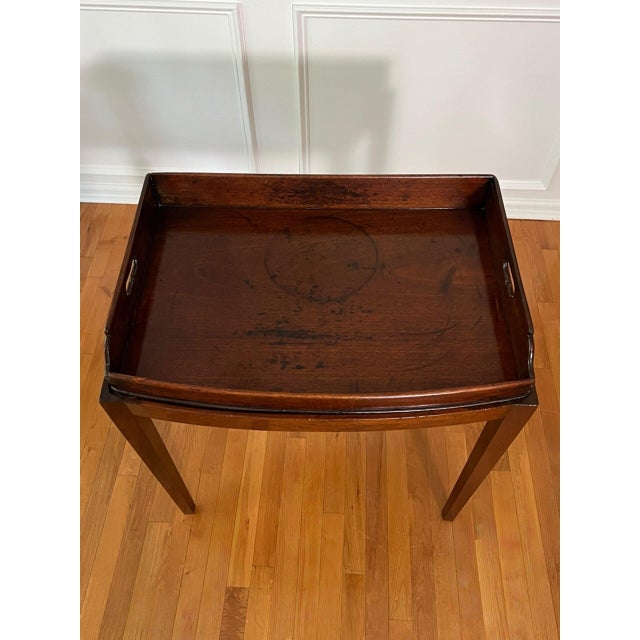 19th Century English Mahogany Butler Serving Tray on Stand For Sale In Philadelphia - Image 6 of 17