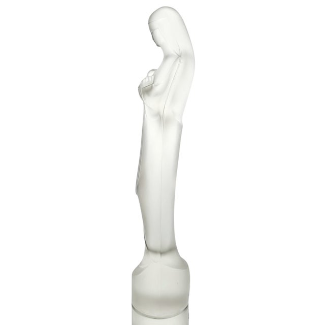 Leer Dam Holland Frosted Glass Madonna & Child Art Deco Figure, 15" For Sale In San Francisco - Image 6 of 13
