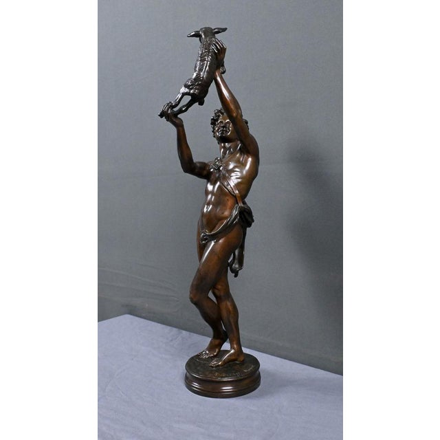Gumery, Faun Playing with a Kid, Late 19th Century, Bronze For Sale - Image 4 of 18