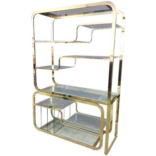 Milo Baughman Brass Etagere For Sale
