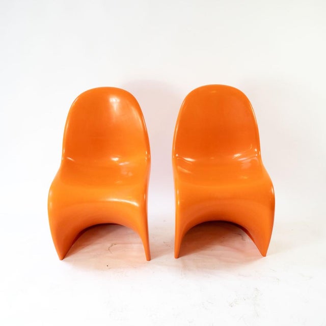 Plastic Orange S-Chairs by Verner Panthon for Herman Miller, 1970s, Set of 2 For Sale - Image 7 of 12
