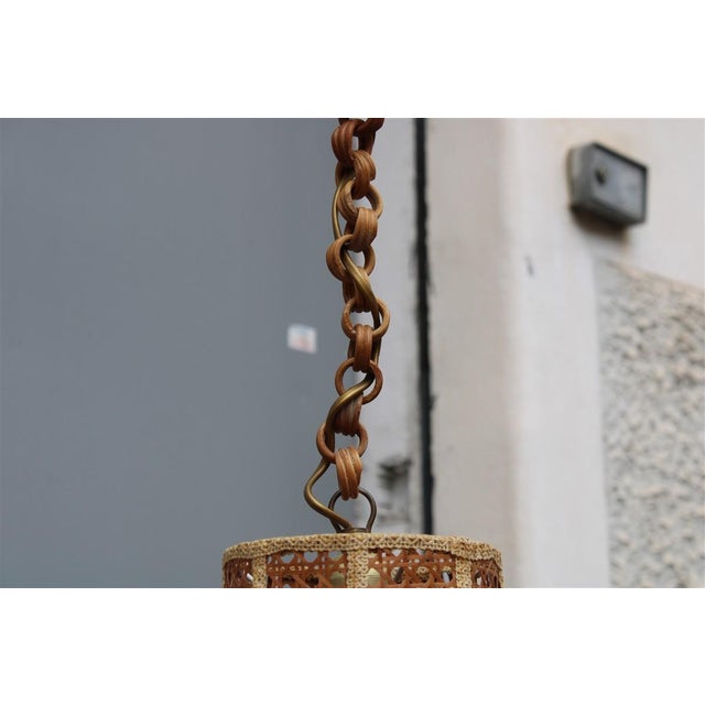 Vienna Straw and Bamboo Pendants, Italy, 1970s, Set of 2 For Sale - Image 10 of 14