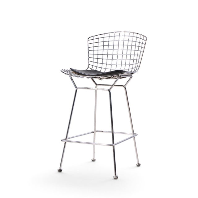 Harry Bertoia for Knoll Mid Century Chrome Bar Stools - Set of 4 For Sale In Chicago - Image 6 of 13