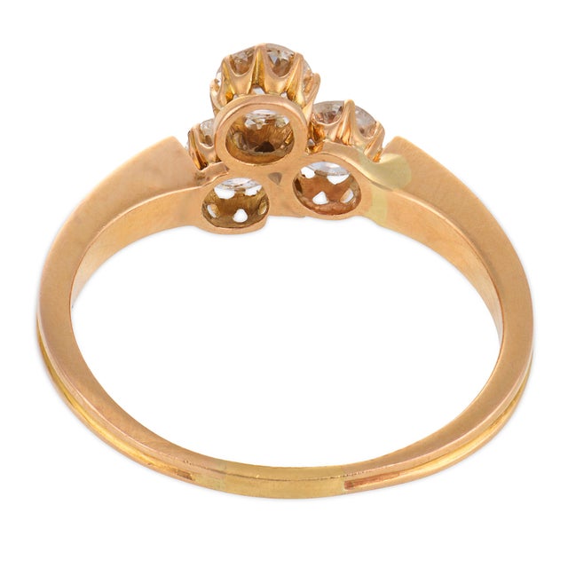 late 19th Century Victorian Old European Cut Diamond 18k Yellow Gold Ring, Size 8.75 For Sale In Los Angeles - Image 6 of 6