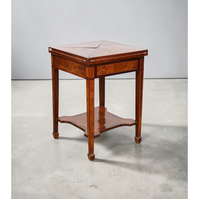 Victorian Late 19th Century Victorian Rosewood Handkerchief Envelope Game or Card Table For Sale - Image 3 of 10