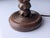 Mid-Century Modern Vintage Table Lamp in Oak with Parchment Leather Shade by Charles Dudouyt, France, 1950s For Sale - Image 3 of 11