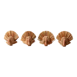 Vintage Woven Decorative Turkeys Set of 4