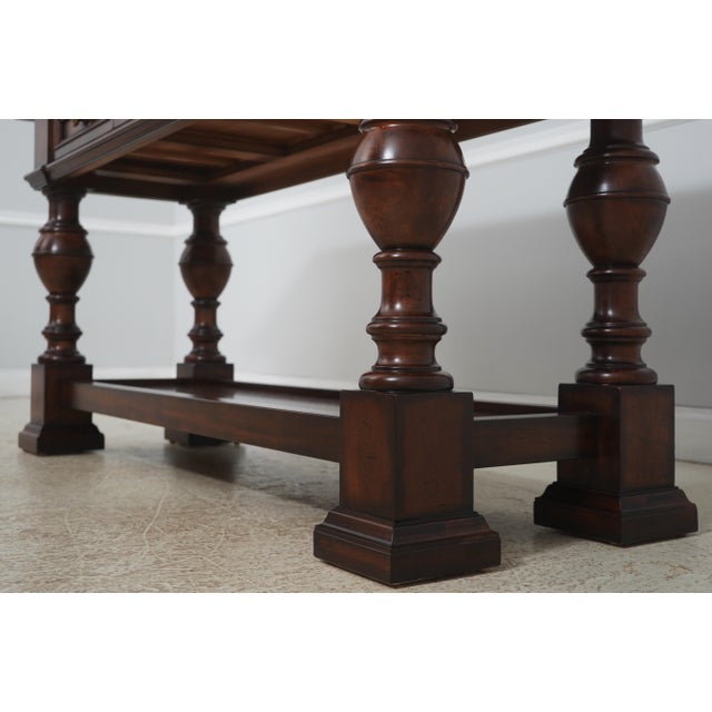 Henredon 3 Drawer 2 Tier Marble Top Console Table For Sale - Image 9 of 18