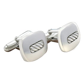 1990s David Yurman Authentic Estate Cufflinks Silver, 2 pieces For Sale
