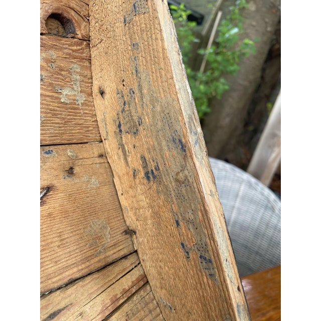 Antique French Wood Iron and Hide Chest For Sale - Image 13 of 15