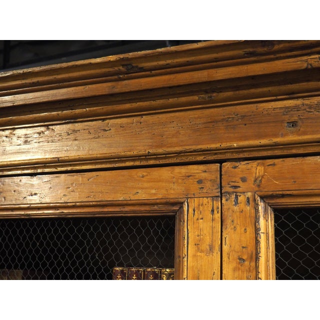 Tuscan A Circa 1800 Tuscan Pine Bookcase With Wire Panels For Sale - Image 3 of 18