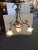 Gold 1950s Gothic Glass Flower Tole Chandelier For Sale - Image 8 of 11