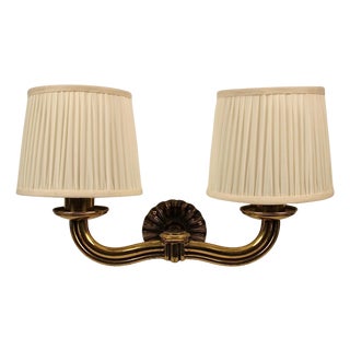 Modernistic Brass Wall Light attributed to Hugo Gorge, Austria, 1930s For Sale
