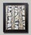 Title White Birch: Highly Textured White And Black Birch Trees Abstract Framed Painting On Canvas Beveled Black Wood Frame...