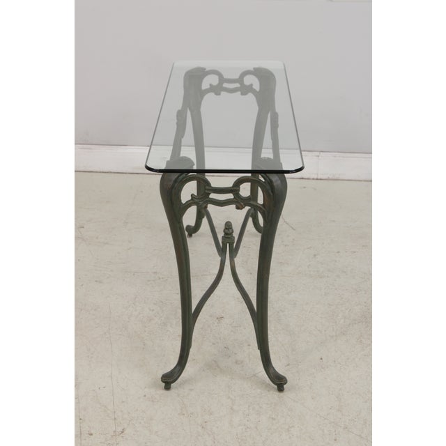 Wrought Iron & Glass Top Console Sofa Table For Sale - Image 16 of 16