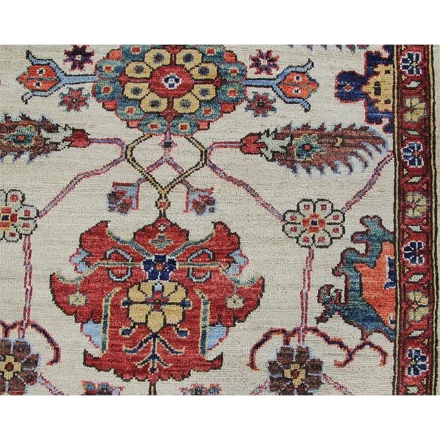 2010s Handwoven Heriz Style Gold/Red Area Rug 2'10" X 5'10" For Sale - Image 5 of 10
