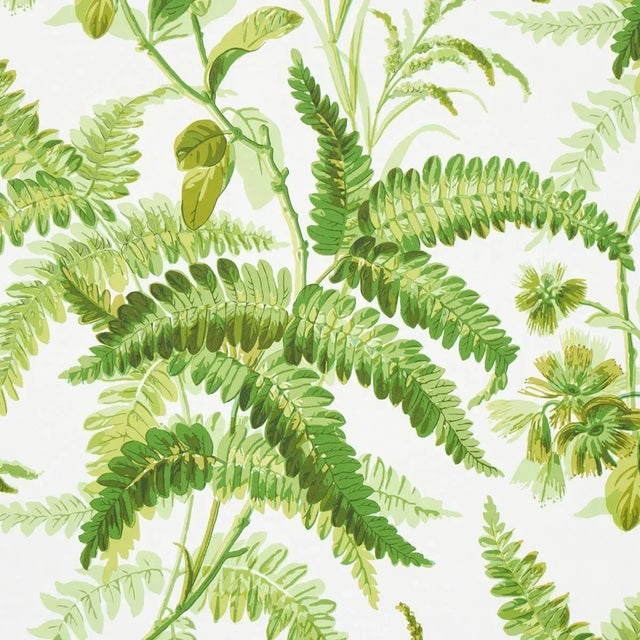 Contemporary Schumacher Myers Fern Wallpaper in Tropical - 10 Yards For Sale - Image 3 of 5