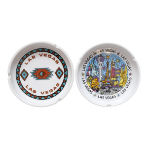 Ceramic Las Vegas Ashtrays, a Pair
