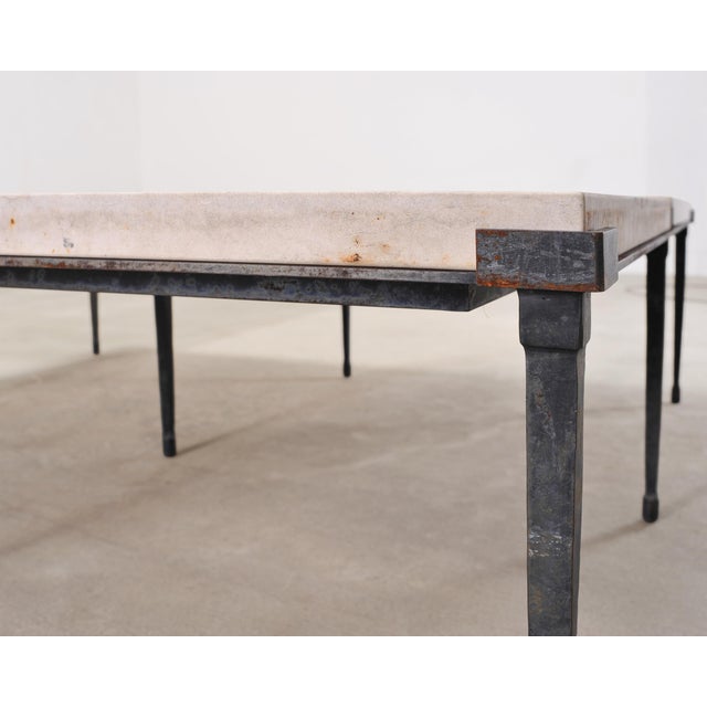 Holly Hunt Rue De Seine Limestone and Iron Cocktail Table 5 Ft For Sale - Image 15 of 18