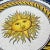 Italian Hand Painted Blue and Green Ceramic Round Sun Center Wall Plate For Sale - Image 4 of 11