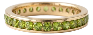 Natural Peridot Eternity Band Ring | 18k Gold Plated August Birthstone Ring Us 7