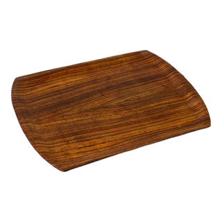Mid-Century Danish Rosewood Serving Tray – Sculpted Minimalist Design, 1960s For Sale