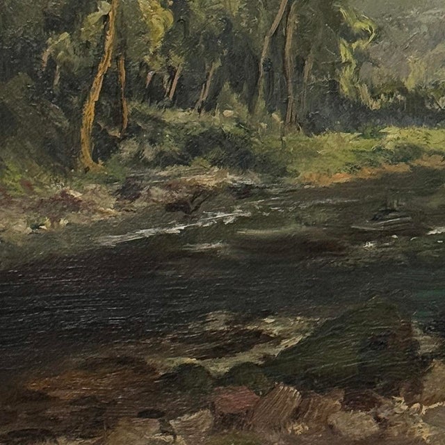 Framed Oil Painting on Panel by Laurent Souky (1914–2005), 'Au Bord Du Lesse' For Sale - Image 13 of 18