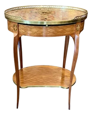 19th Century French Louis XV-Style Marquetry Side Table