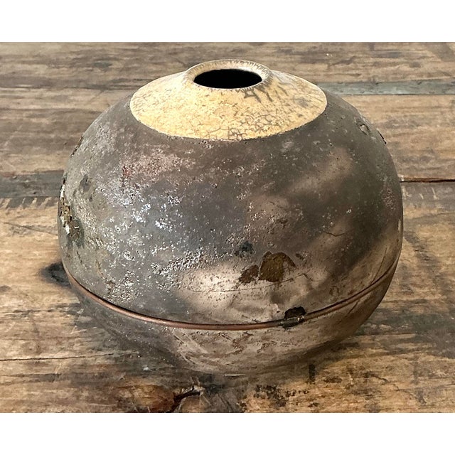 Brown Vintage Original Studio Pottery Lunar Vase For Sale - Image 8 of 12