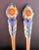 Italian 1970s Salad Fork and Spoon With Handpainted Ceramic Handles For Sale - Image 3 of 3