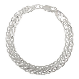 925 Silver 9mm Twisted Rope Chain Unisex Bracelet- Heavy Layering Jewelry by Carat&her