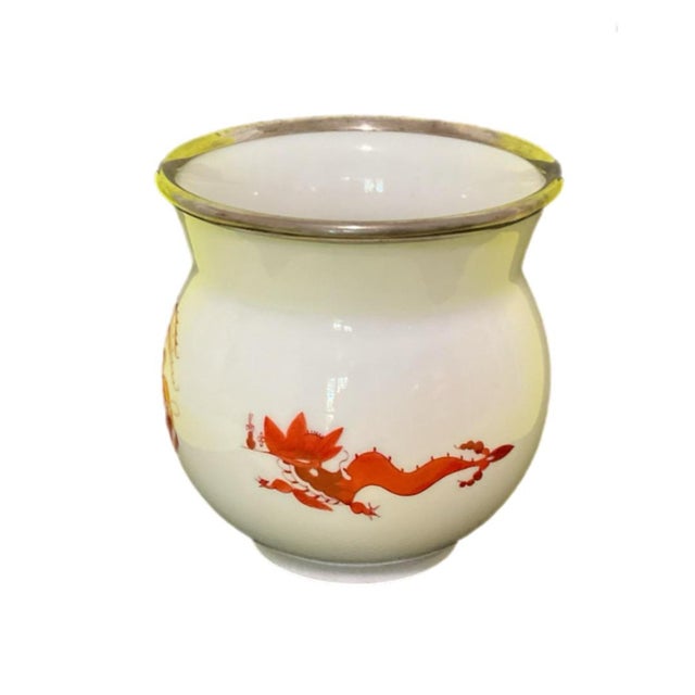 Asian Antique Meissen Red Court Dragon Design Jar / Vase For Sale - Image 3 of 8