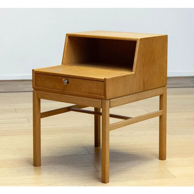 Oak Side Table Casino attributed to Sven Engström & Gunnar for Tingströms, 1960s For Sale - Image 9 of 10