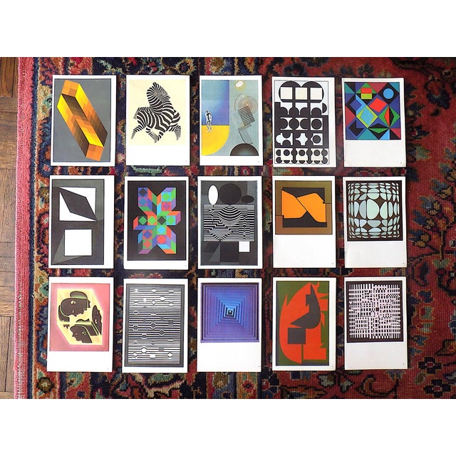 Vintage Mid Century Modern Diminutive Abstract Victor Vasarely ...