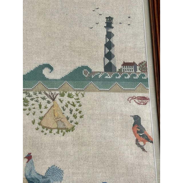 Sand Vintage Large Scale Embroidery Sampler For Sale - Image 8 of 11