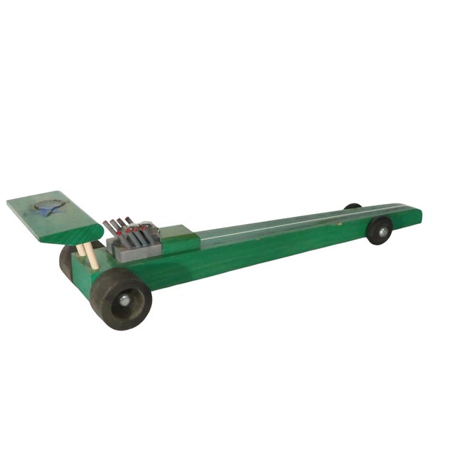 Vintage Stylized Pinewood Derby Drag Race Model Car Made in Maine State Prison For Sale - Image 4 of 14