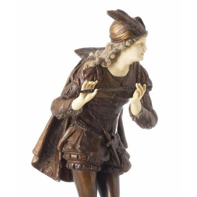 Albert ernest carrier-belleuse (1824-1887) 20th century model sculpture in bronze with ivory face and hands. Signed....