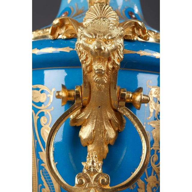 Covered Vases in Polychrome Porcelain in the Style of Sèvres, Set of 2 For Sale - Image 10 of 18