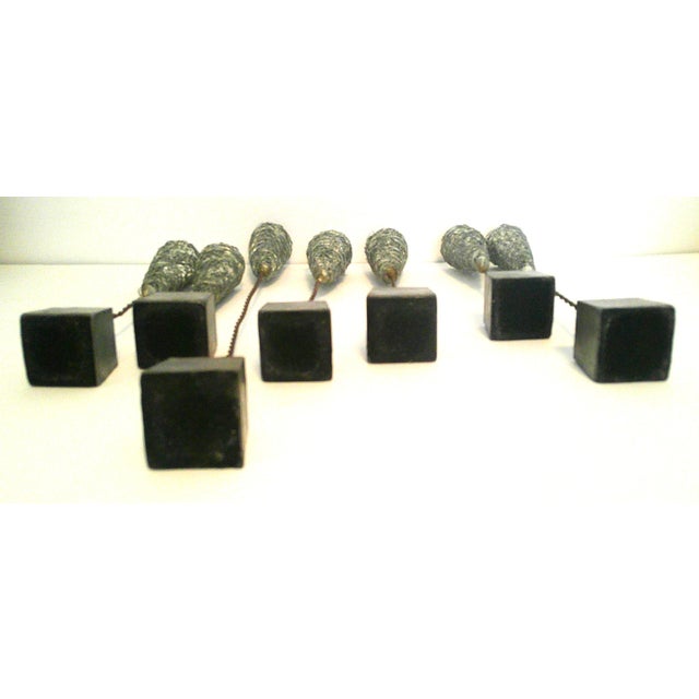 MCM Tage Andersen Brutalist Welded Wire Woven Mesh Candle Cones on Block Bases Style /7 For Sale - Image 9 of 10