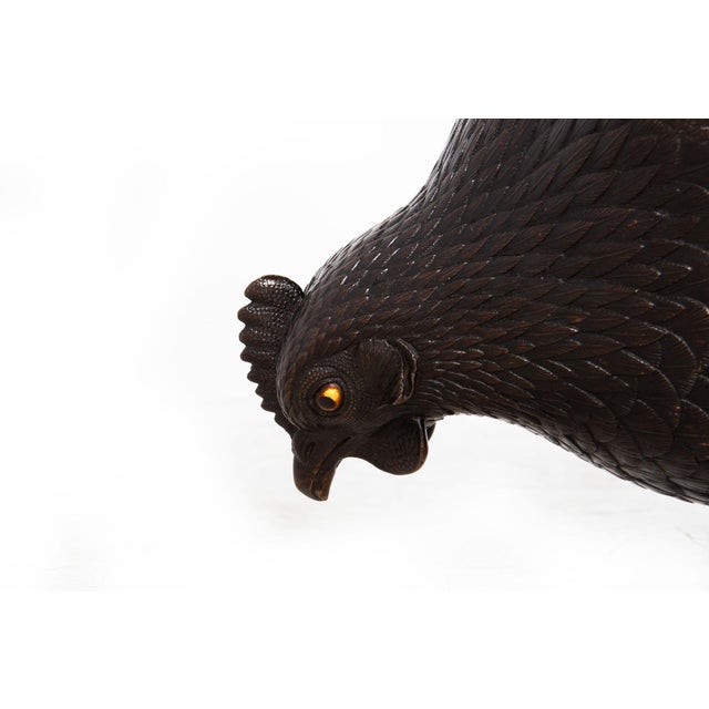 Japanese Meiji Period Pair of Bronze Sculptures Okimono of Rooster & Hen For Sale - Image 16 of 18