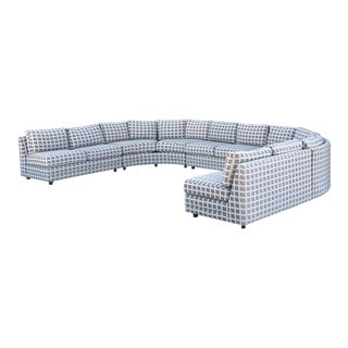 1980s Mid-Century Modern Semicircle Modular 5 Piece Sectional For Sale