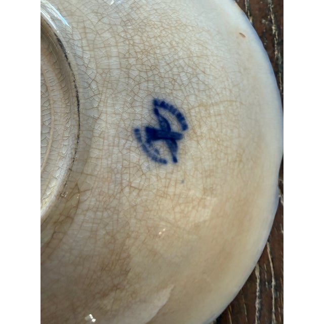 Antique Flow Blue Serving Bowls | Johnson Brothers Eclipse - Set of 2 For Sale - Image 10 of 12