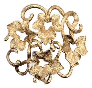Vintage 1960s Signed Napier Goldtone Ivy Brooch
