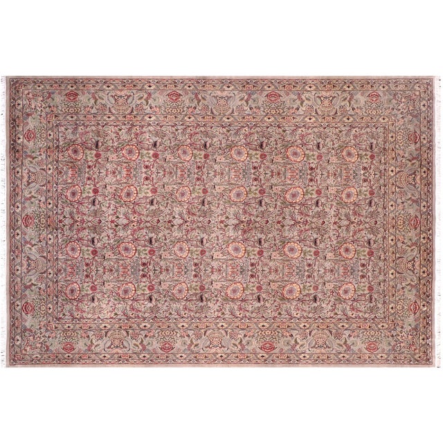 Gray Boho Chic Pak-Persian Gray/Gray Wool Rug - 10'2'' X 14'0'' For Sale - Image 8 of 8