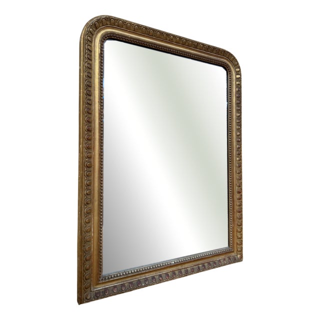 Louis Philippe Mirror Gilded with Gold Leaf, 1800s For Sale
