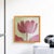 2020s Original Pink Tulip Painting in Gold Bamboo Frame, Acrylic on Canvas, 13" X 13" by Tatiana Duperault For Sale - Image 5 of 5
