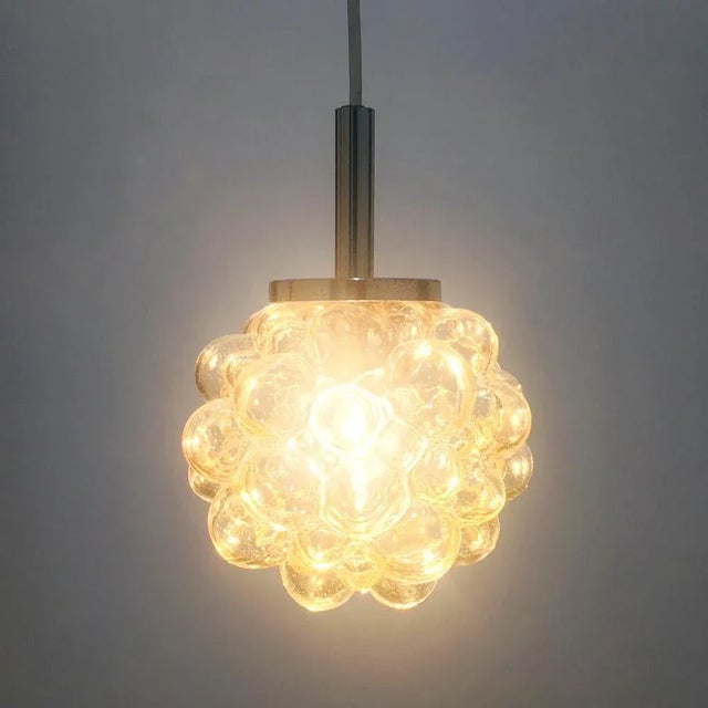 Mid-Century Modern Amber Bubble Glass Pendant Light by Helena Tynell for Limburg, Germany, 1960s For Sale - Image 6 of 10