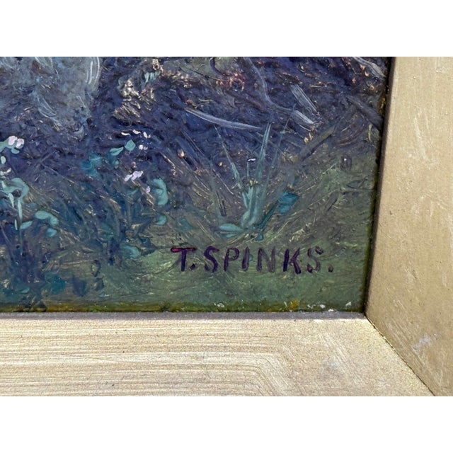 Wood “A Quiet Pool, North Wales” — Victorian Welsh River Landscape Oil Painting by Thomas Spinks (C. 1890), River Conwy For Sale - Image 7 of 18